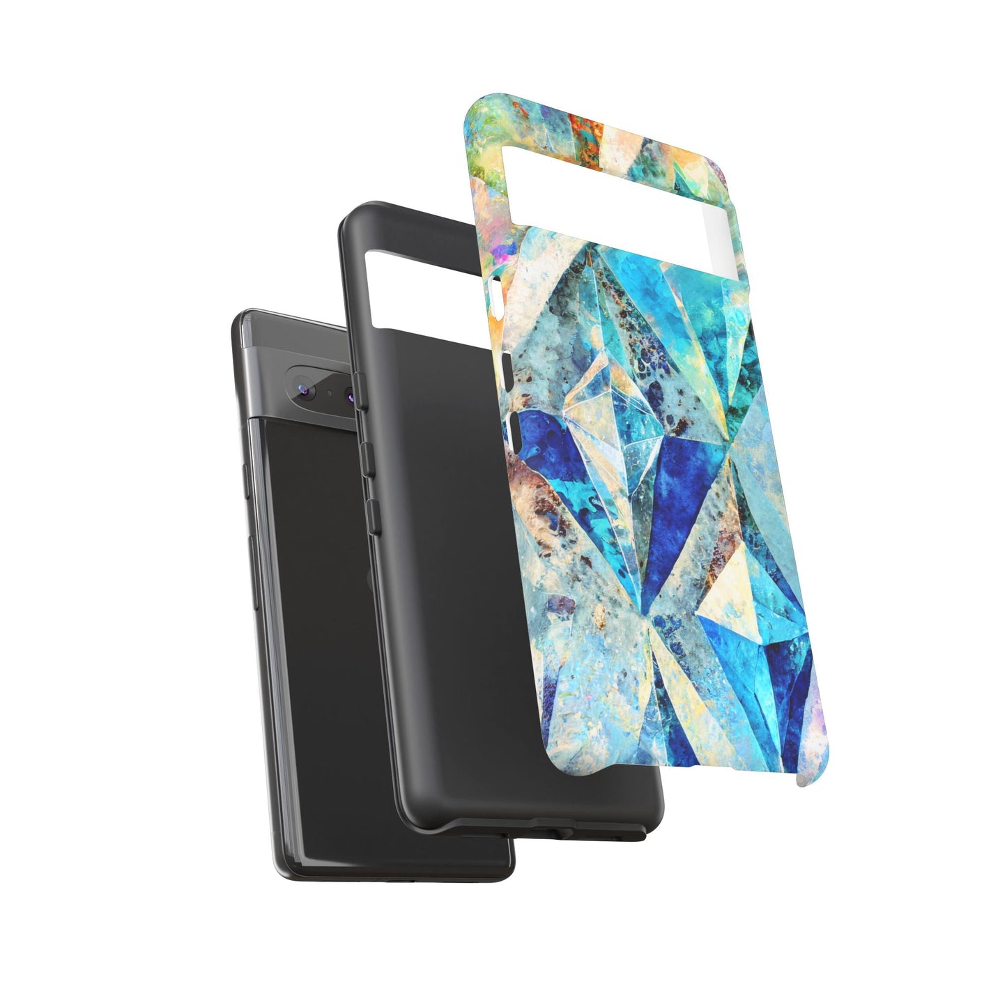 Diamond Blue Abstract Tough Phone Case