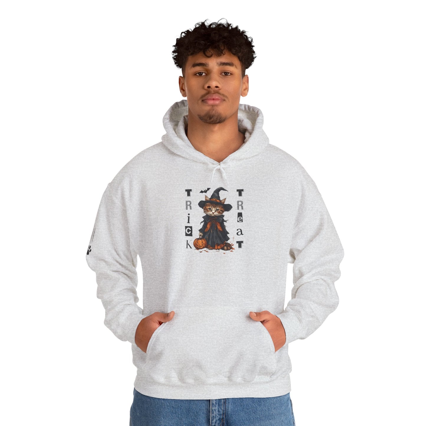 Cozy Halloween Witchy Cat Hoodie