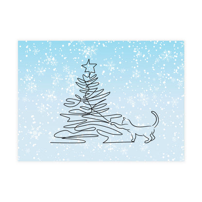Kitty & Christmas Tree Postcard Bundles (envelopes included)