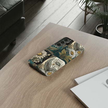 Abstract Teal Daisy Tough Phone Case