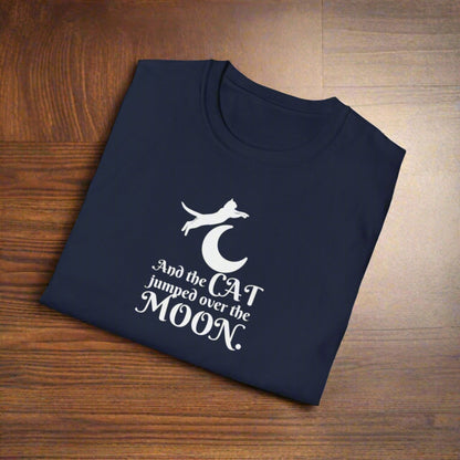 Cat Jumped Over the Moon Unisex Softstyle T-Shirt