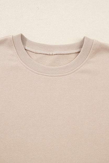 Solid Side Slit Sweatshirt and Leggings Set