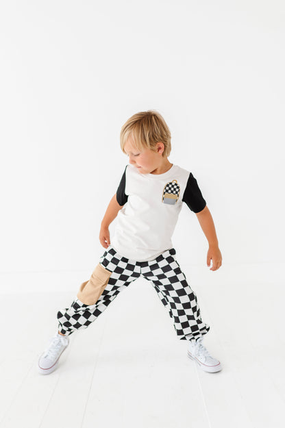 Boy Backpack Colorblock Tee(cool to be kind on back)