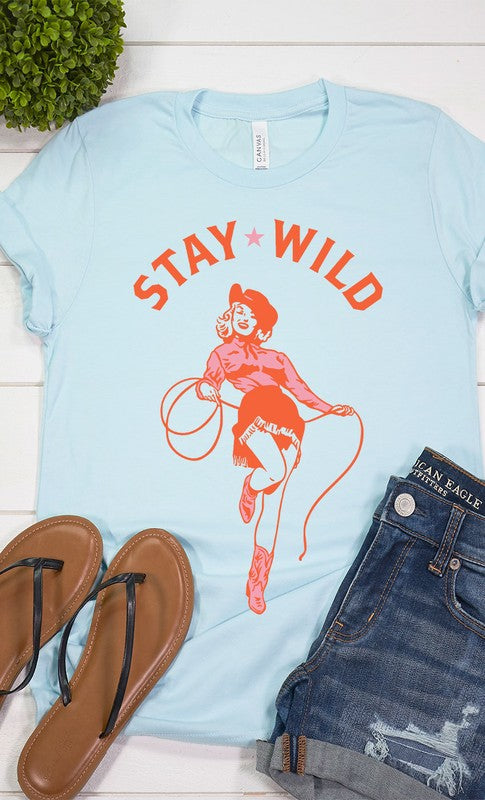 Vintage Stay Wild Cowgirl Graphic Tee PLUS - Aaria Tees