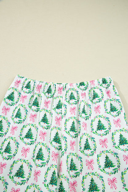 Christmas Tree Bow Top and Pants Lounge Set