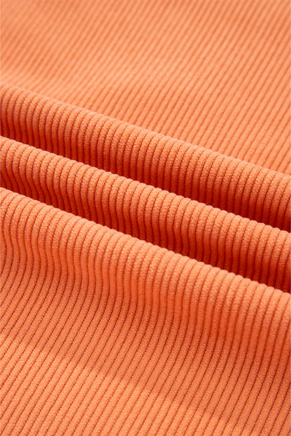 Orange Sequin Pumpkin Patched Twisted Rib Baggy Sweatshirt