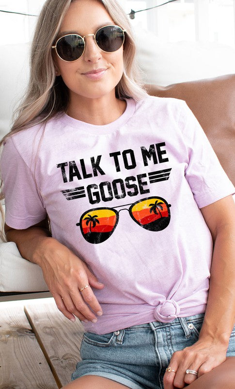 Talk to Me Goose Sunset Graphic Tee - Aaria Tees