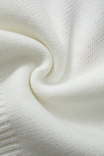 Christmas Bow Colorblock Long Sleeve Sweater