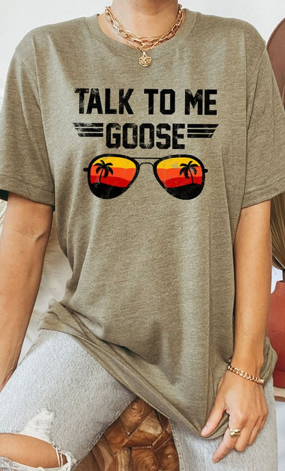 Talk to Me Goose Sunset Graphic Tee - Aaria Tees