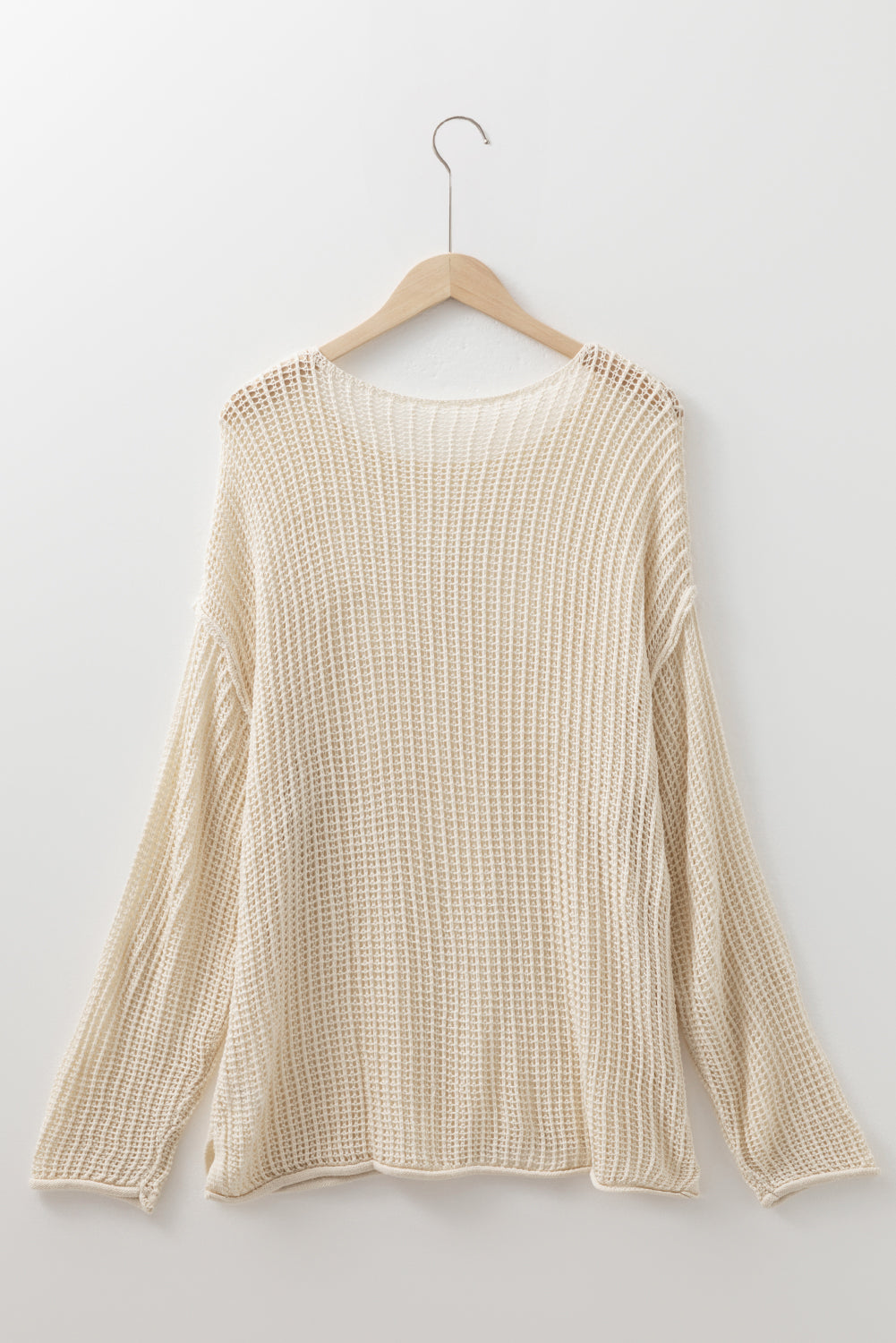 Parchment Hollow Out Knit Star Pattern Accent Plus Size Jumper