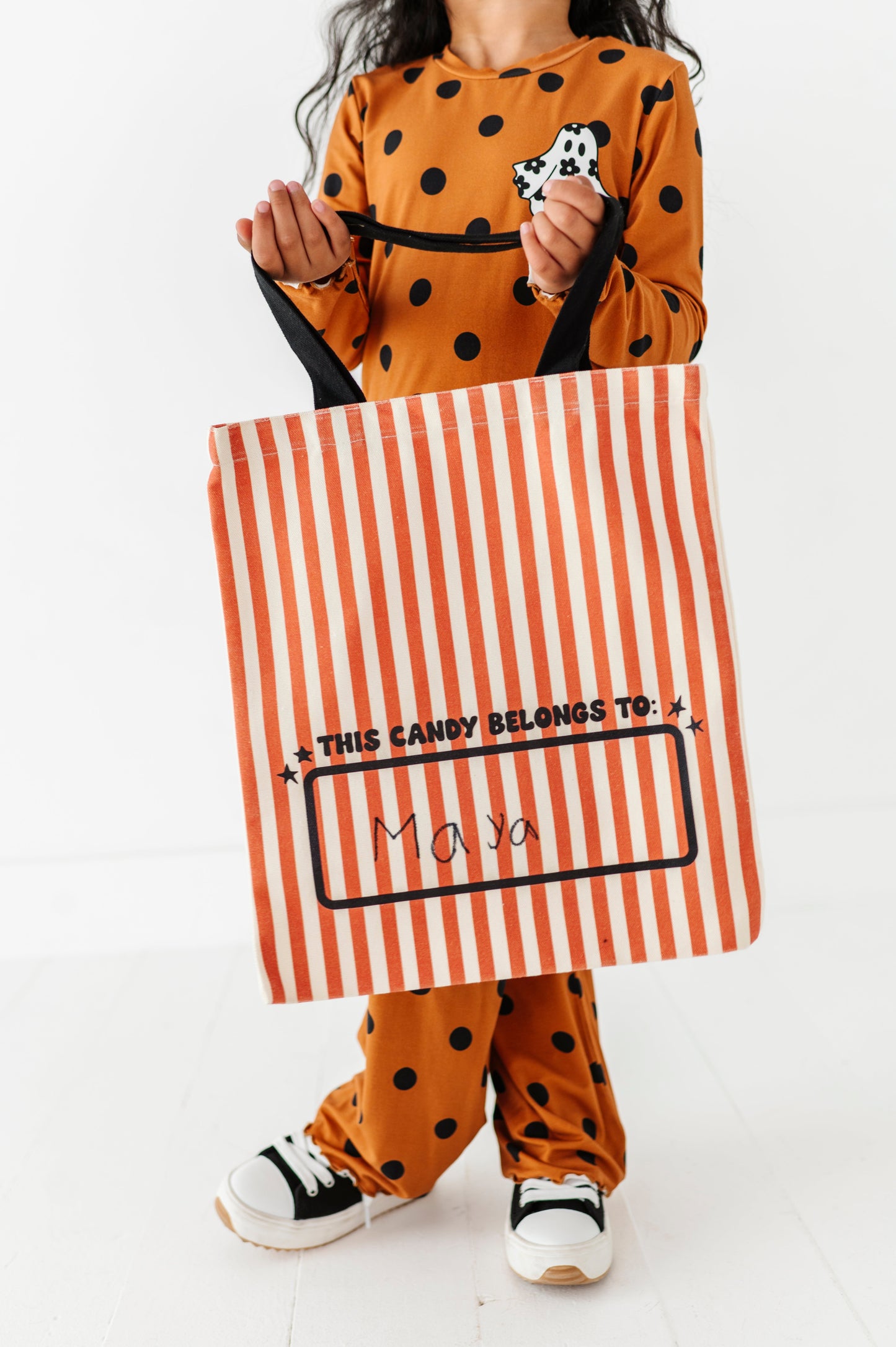 FLORAL GHOSTIE STRIPE | Trick-or-Treat Bag