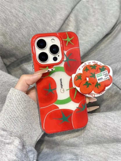 Cute Tomato Magsafe Stand Phone Case