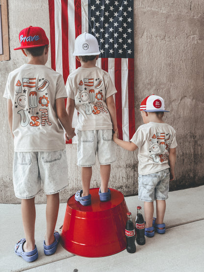 USA retro graphic tee- AK x KIU collab