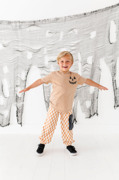 Taupe Check | CARGO JOGGERS