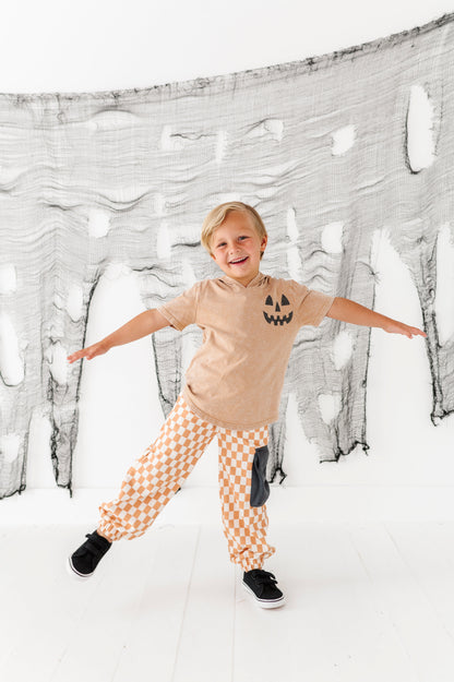 Taupe Check | CARGO JOGGERS