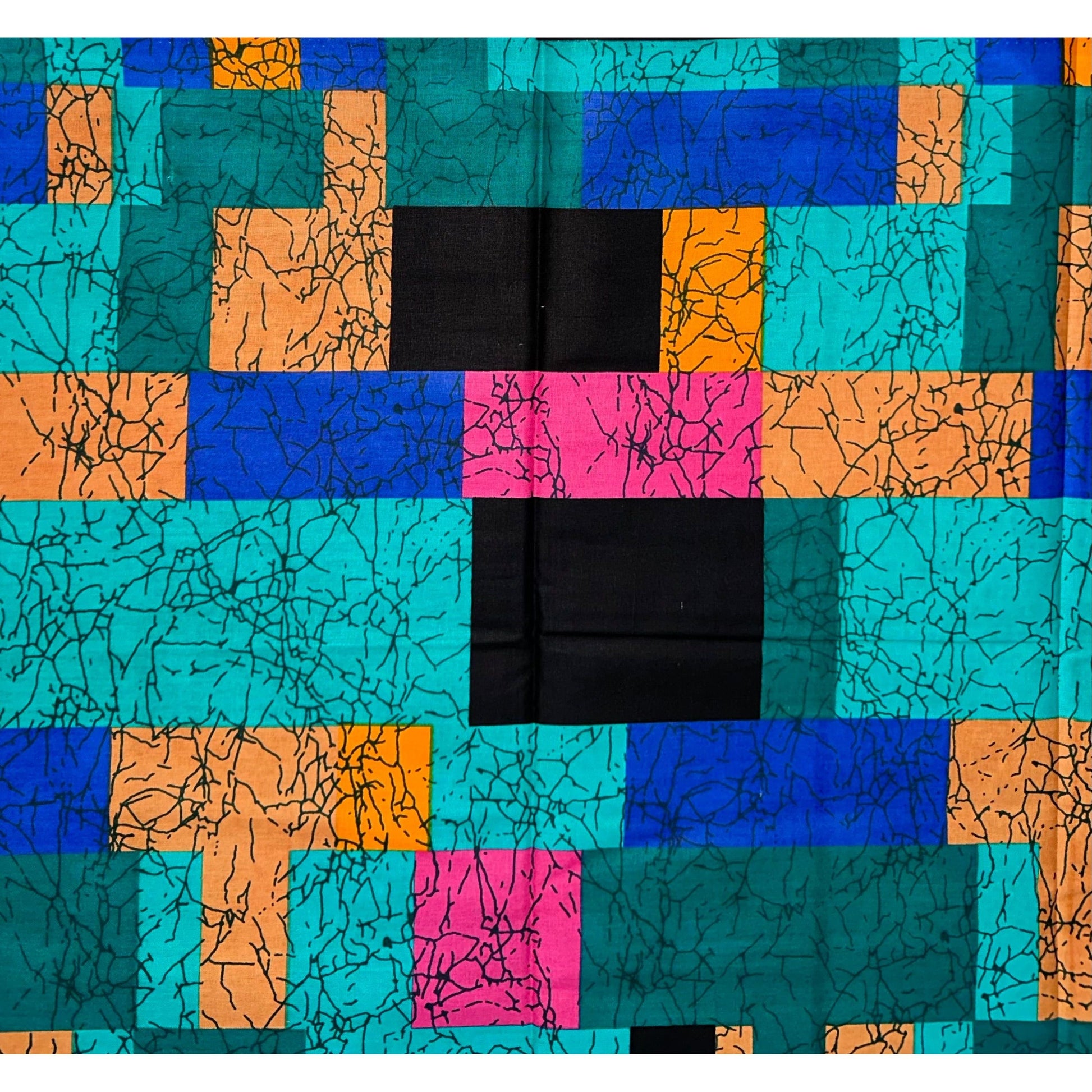 African Print Fabric/ Ankara - Teal, Pink, Orange, Turquoise, Blue ‘Fulani Fari' Design, YARD or WHOLESALE House Of Mami Wata