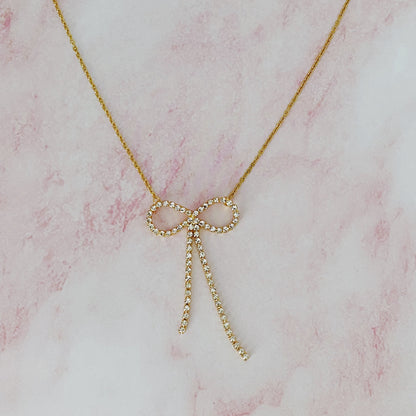 Adorable Shine Bow Necklace - Aaria Tees