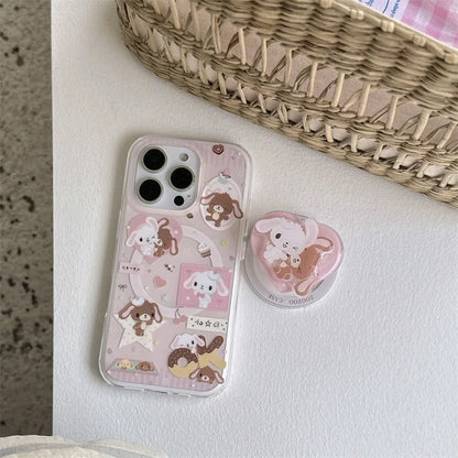 Cartoon Dessert Bunny Bear Magsafe Magnetic Stand Phone Case