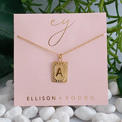 Art Deco Initial Necklace - Aaria Tees