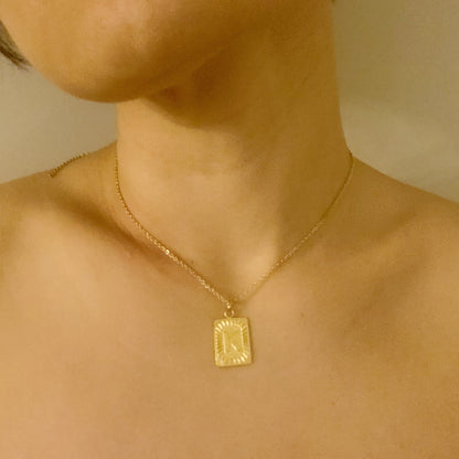 Art Deco Initial Necklace - Aaria Tees