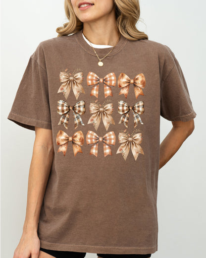 Autumn Ribbons, Bows, Coquette, Girly, Thanksgiving, Fall, Halloween Shirt Comfort Colors T-Shirt