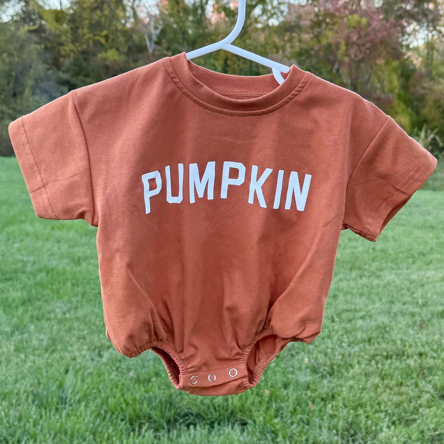 Pumpkin T-Shirt Bubble Romper - White or Orange