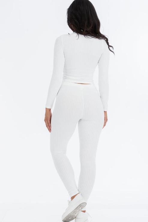 Ribbed Mock Neck Long Sleeve Top & Leggings Set (capella)