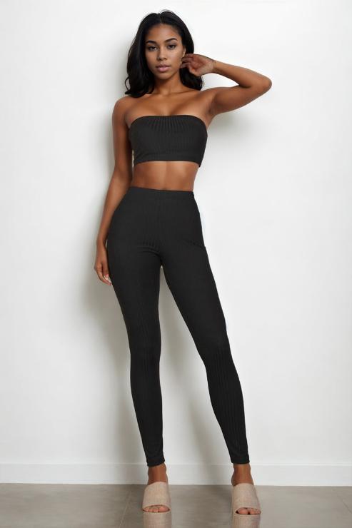 Ribbed Tube Top & Leggings Set (CAPELLA)