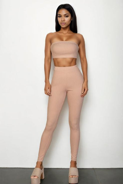 Ribbed Tube Top & Leggings Set (CAPELLA)