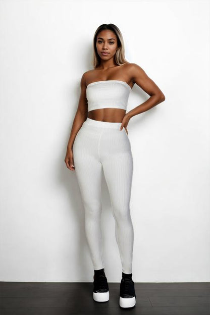 Ribbed Tube Top & Leggings Set (CAPELLA)