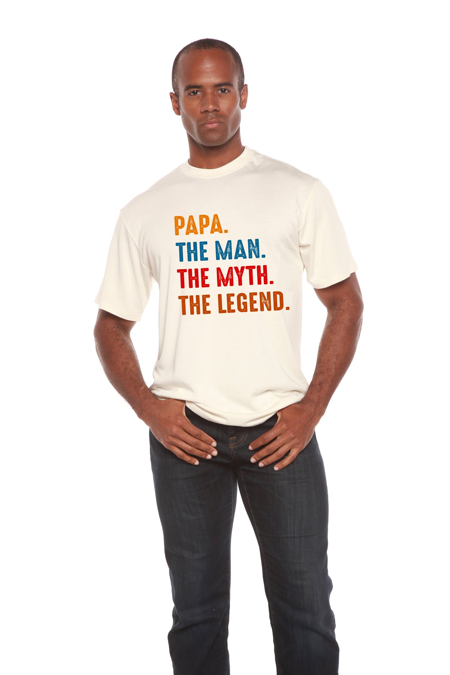 Papa, the Man, the Myth, the Legend Men's Bamboo Viscose/Organic Cotton Short Sleeve Graphic T-Shirt