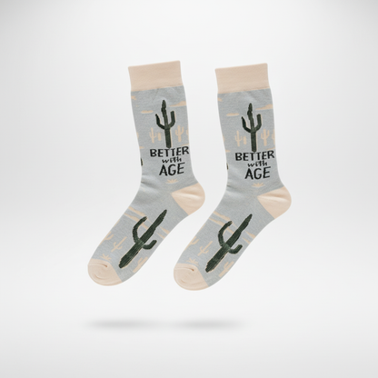 Better With Age Socks | Cactus Plants Illustration