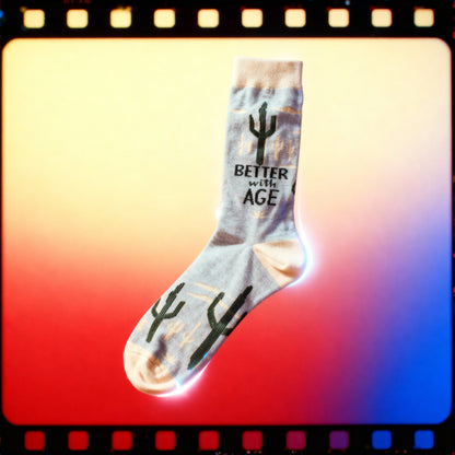 Better With Age Socks | Cactus Plants Illustration