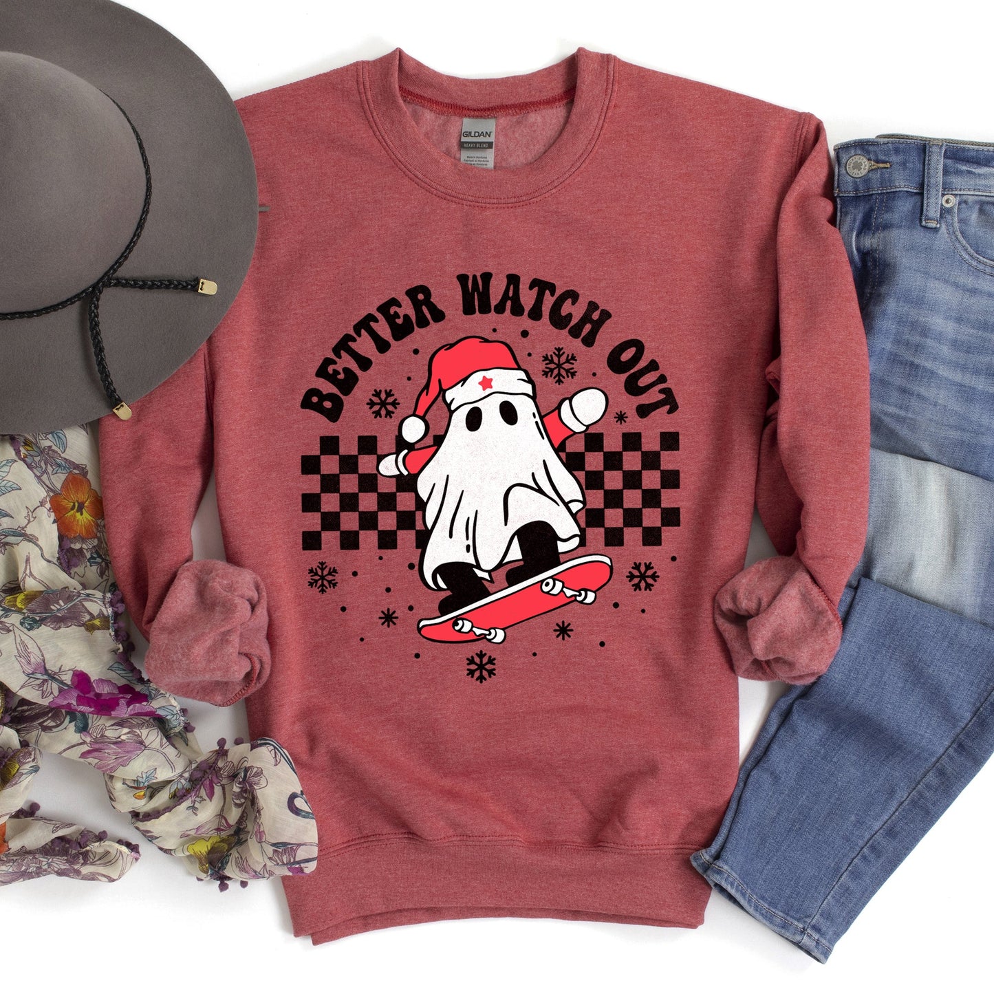 Better Watch Out, Ghost Christmas Sweatshirt