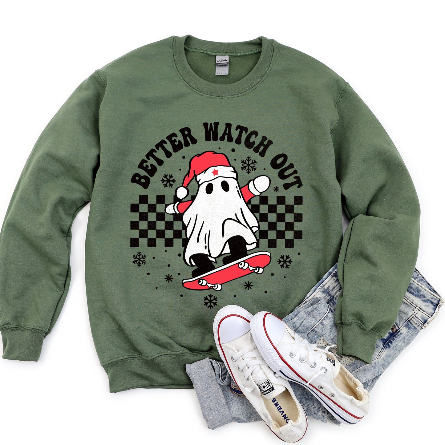 Better Watch Out, Ghost Christmas Sweatshirt