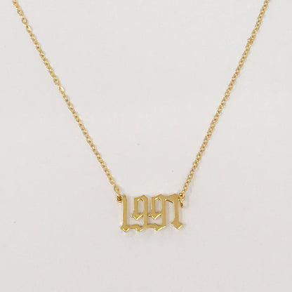 Birth Year Necklace - Aaria Tees