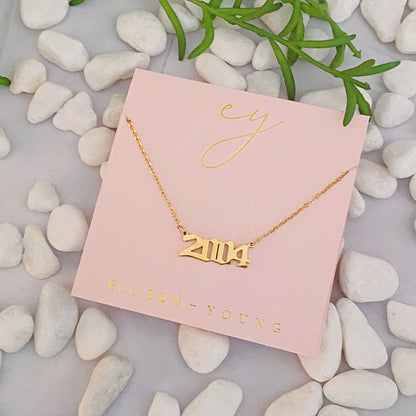 Birth Year Necklace - Aaria Tees