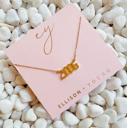 Birth Year Necklace - Aaria Tees