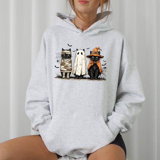 Black Cats, Boo, Ghost Cats, Retro Halloween, Gothic, Halloween Cat Mama Shirt, Autumn, Black Cat, Graphic Hoodie, Hooded Sweatshirt