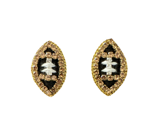 Game Day Football Stud Earrings - Thread - Black and Gold