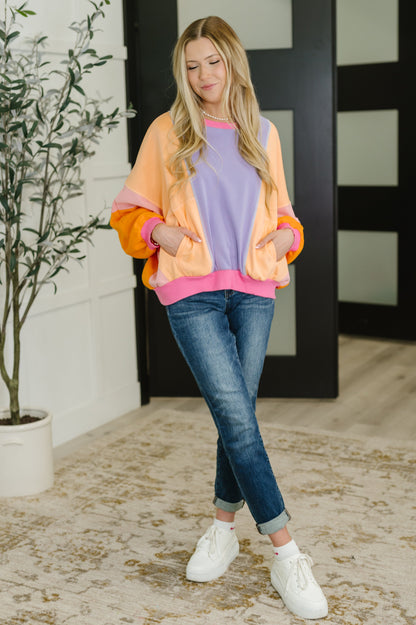Blockbuster Color Block Pullover in Muted (Online Exclusive)