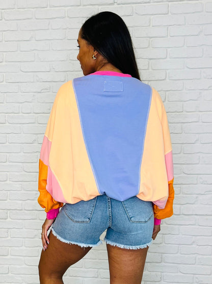 Blockbuster Color Block Pullover in Muted (Online Exclusive)