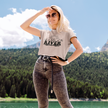 Life Is Better At The River Cropped Graphic Tee