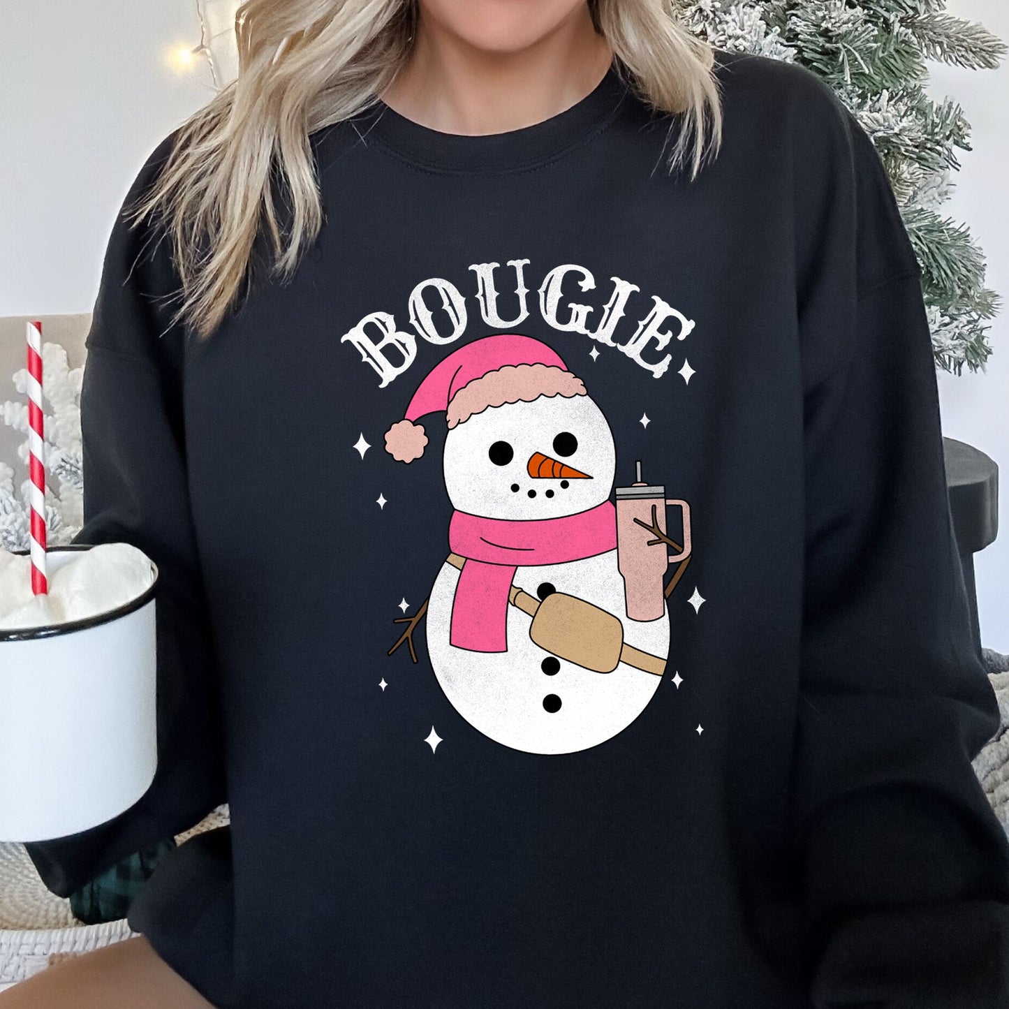Bougie Snowman, Christmas, BooJee Sweatshirt
