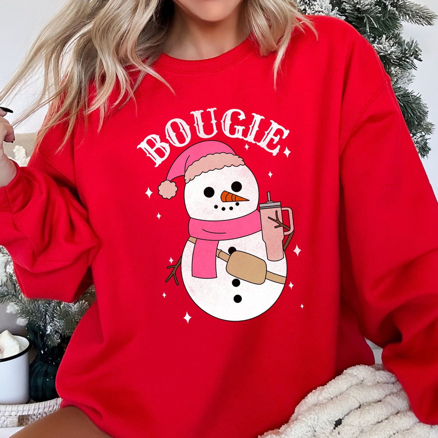 Bougie Snowman, Christmas, BooJee Sweatshirt