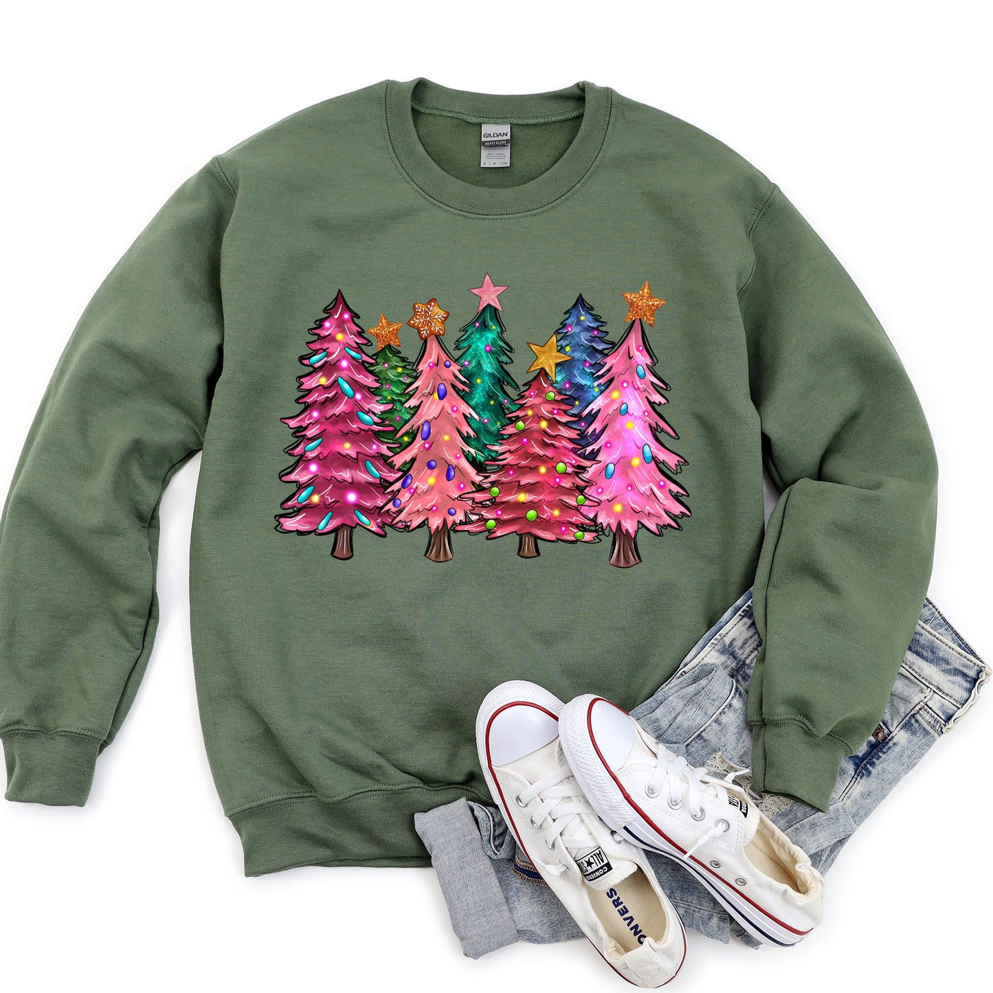 Bright Christmas Trees Sweatshirt