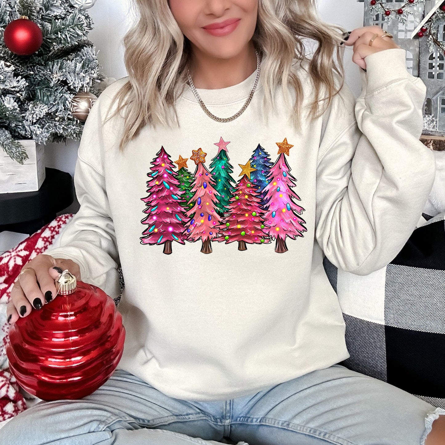 Bright Christmas Trees Sweatshirt
