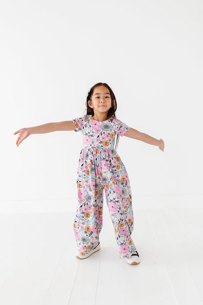 Vintage Sketchy Floral Romper