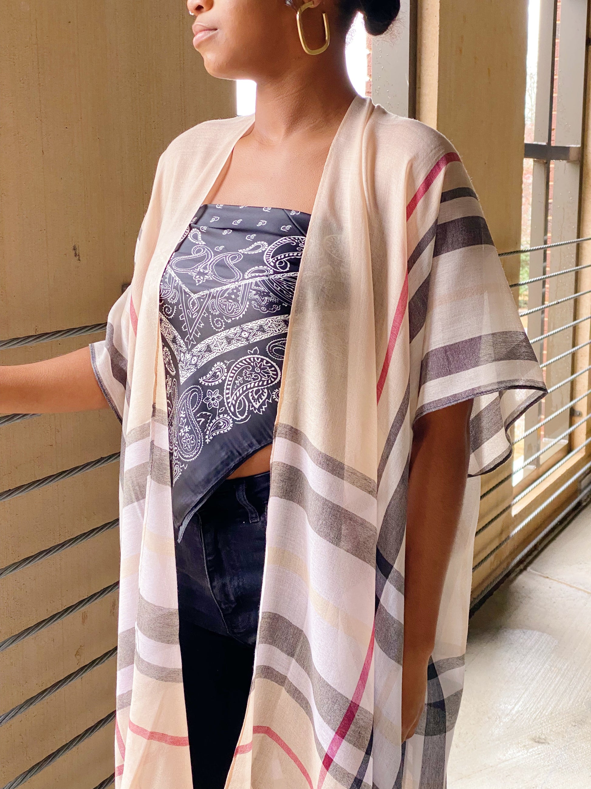 Classy Plaid Kimono Ellisonyoung.com