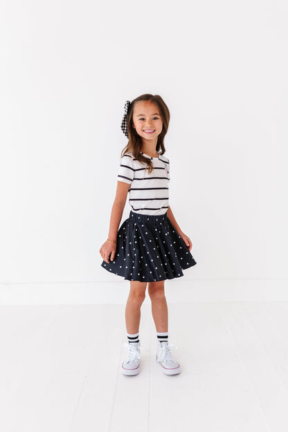 Black Dotty Spin Skort